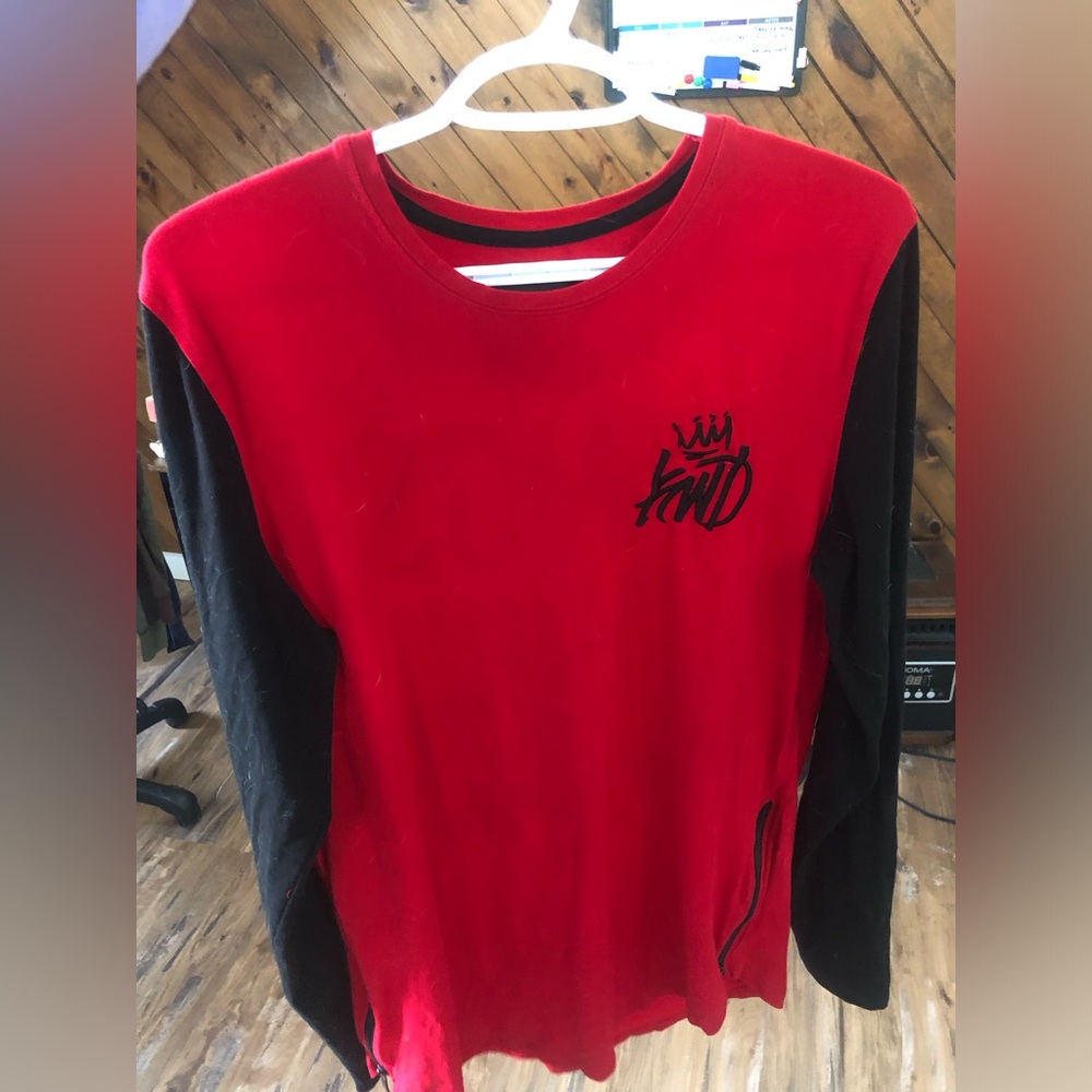 Red and Black Long Sleeve Shirt